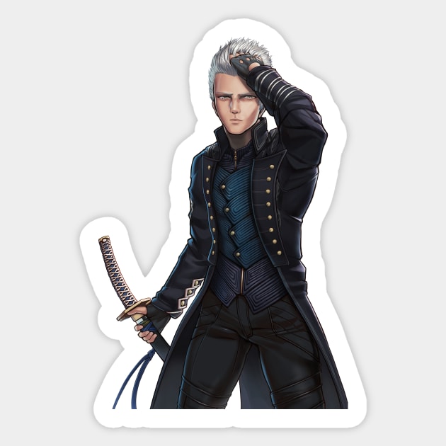 Vergil Sticker by hybridmink